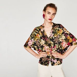 Zara Flowing Floral Blouse